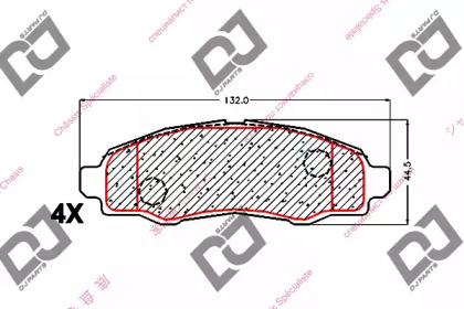 Комплект тормозных колодок DJ PARTS BP1677